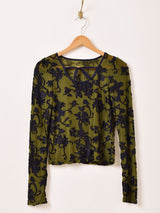 【3色展開】Meridian ベロア長袖 シアーカットソー