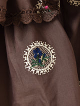 【4色展開】Meridian フラワー刺繍 フリルパンツ