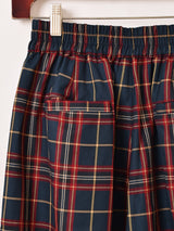【2色展開】Meridian チェック柄 ライン入り コクーンパンツ