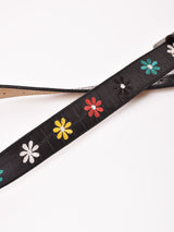 【2色展開】フラワー刺繍 レザーベルト