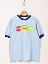 カラー プリント リンガーTシャツ