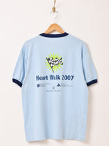 カラー プリント リンガーTシャツ