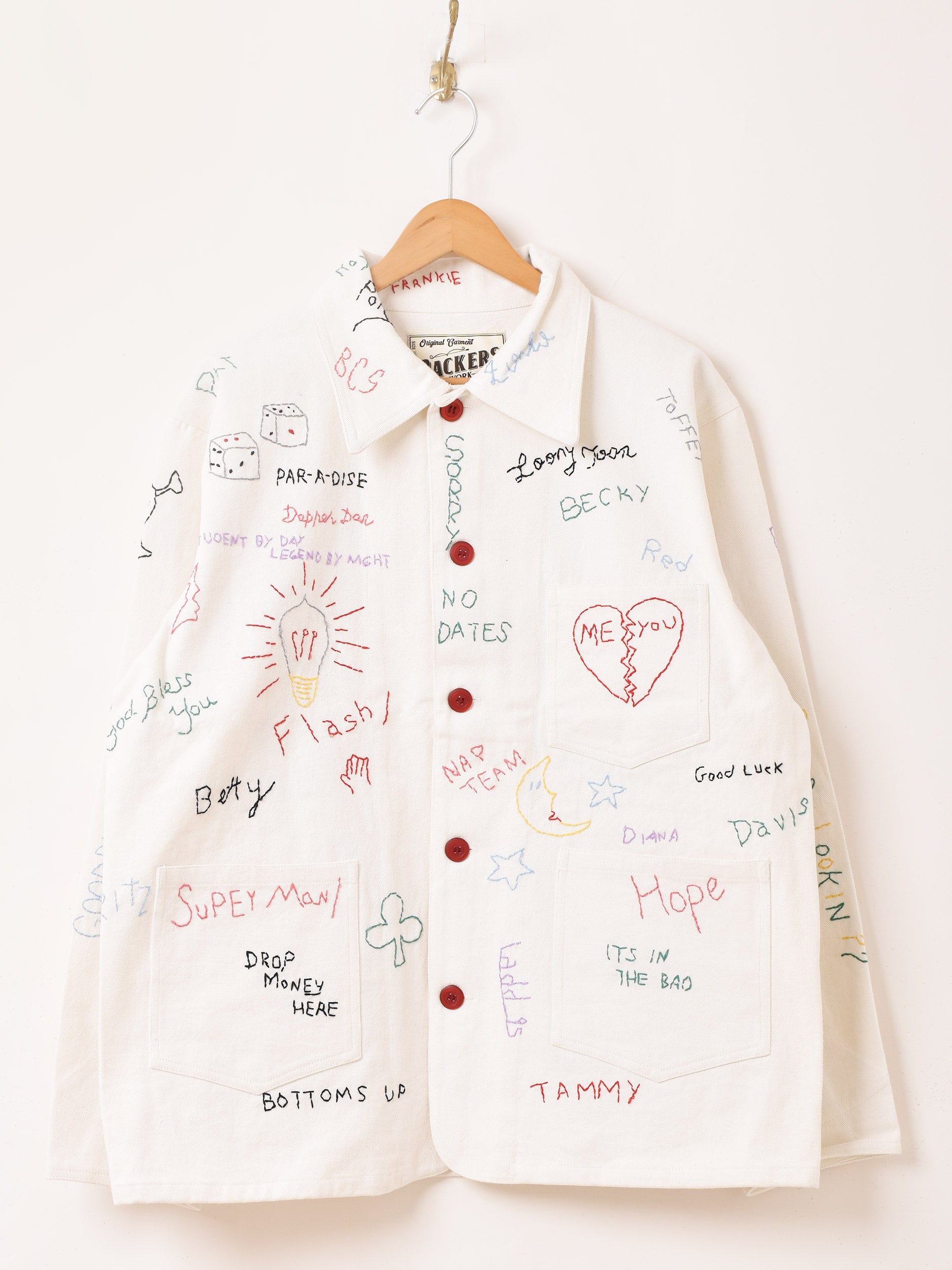 JACKSON MATISSE 手書き刺繍　カバーオール　ジャケット　シャツ Backers メモリアルデザイン 刺繍 カバーオールジャケット – 古着屋Top