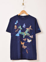 バタフライ ラメ プリントTシャツ