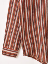 【2色展開】Backers マルチストライプ 長袖シャツ