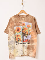 Claude Monet ヒマワリ アート タイダイTシャツ