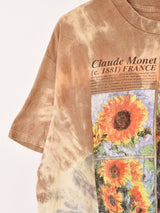 Claude Monet ヒマワリ アート タイダイTシャツ