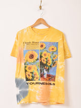Claude Monet ヒマワリ アート タイダイTシャツ