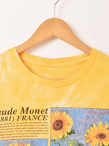 Claude Monet ヒマワリ アート タイダイTシャツ