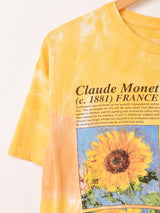Claude Monet ヒマワリ アート タイダイTシャツ