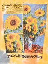 Claude Monet ヒマワリ アート タイダイTシャツ