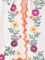 フラワー刺繍 半袖シャツ