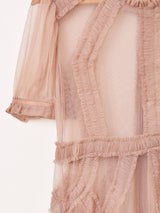 【3色展開】Emerald Motel チュール ギャザーフリル 半袖ワンピース