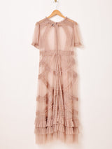 【3色展開】Emerald Motel チュール ギャザーフリル 半袖ワンピース