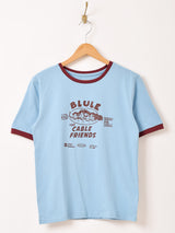 【2色展開】 プリント リンガーTシャツ 「CABLE FRIENDS」