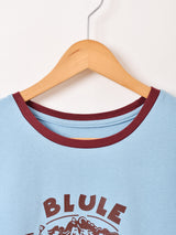 【2色展開】 プリント リンガーTシャツ 「CABLE FRIENDS」