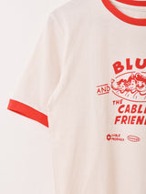 【2色展開】 プリント リンガーTシャツ 「CABLE FRIENDS」