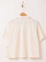 Meridian バタフライ 刺繍 半袖ブラウス