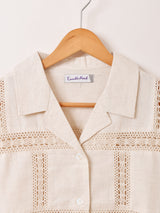 Emerald Motel クロシェレース 半袖 オープンカラーシャツ