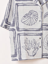 Emerald Motel 総柄 ジャガード 半袖 オープンカラーシャツ