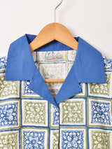 【2色展開】Emerald Motel ブロックプリント 半袖 オープンカラーシャツ