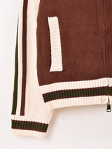 【2色展開】Elcamino ラインデザイン ジップアップ カーディガン