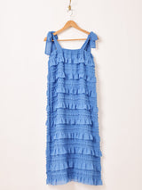 【3色展開】Meridian ティアード フリル キャミソールワンピース