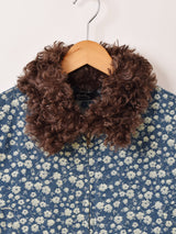 Meridian 花柄 デニム ファー ブルゾン