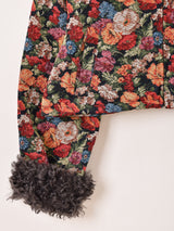 【2色展開】Meridian 花柄 ゴブラン織り ファー ブルゾン