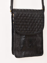 【2色展開】編み込みレザー ミニショルダーバッグ