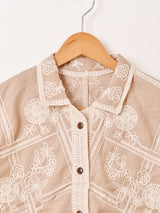 【2色展開】Elcamino フラワー刺繍 半袖シャツ