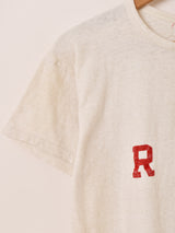 40’s〜50’s "TROJAN" RPI Flock Print T-shirt