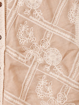 【2色展開】Elcamino フラワー刺繍 半袖シャツ