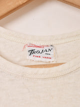40’s〜50’s "TROJAN" RPI Flock Print T-shirt