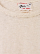 40’s〜50’s "TROJAN" RPI Flock Print T-shirt