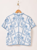 【2色展開】Elcamino フラワー刺繍 半袖シャツ