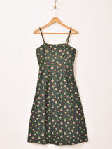 Elcamino 花柄 デニム キャミソールワンピース