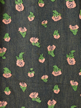 Elcamino 花柄 デニム キャミソールワンピース