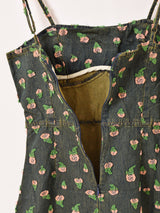 Elcamino 花柄 デニム キャミソールワンピース