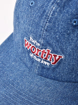 刺繍入り デニムキャップ「worthy」