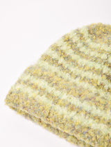 【2色展開】カーリーファー ボーダー ニットキャップ