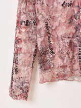 花柄 メッシュ 長袖トップス