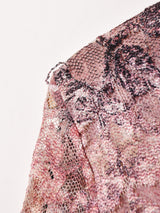 花柄 メッシュ 長袖トップス