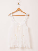 アメリカ製 レース リボン ランジェリートップス