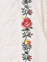 Meridian ローズ 刺繍 レース 半袖ブラウス
