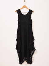 【2色展開】Meridian 花柄レース フリル ノースリーブワンピース