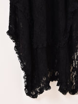 【2色展開】Meridian 花柄レース フリル ノースリーブワンピース