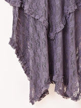 【2色展開】Meridian 花柄レース フリル ノースリーブワンピース