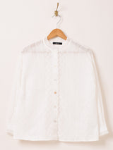 Meridian コットンレース 長袖ブラウス