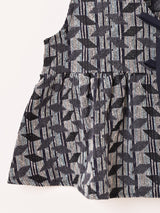 Meridian タペストリー ジオメトリック柄 ペプラムベスト